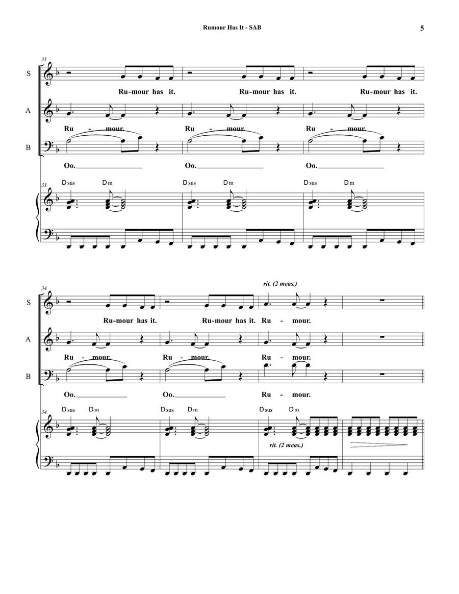 Rumour Has It Rumour Has It 3-Part scores gallery preview page 5