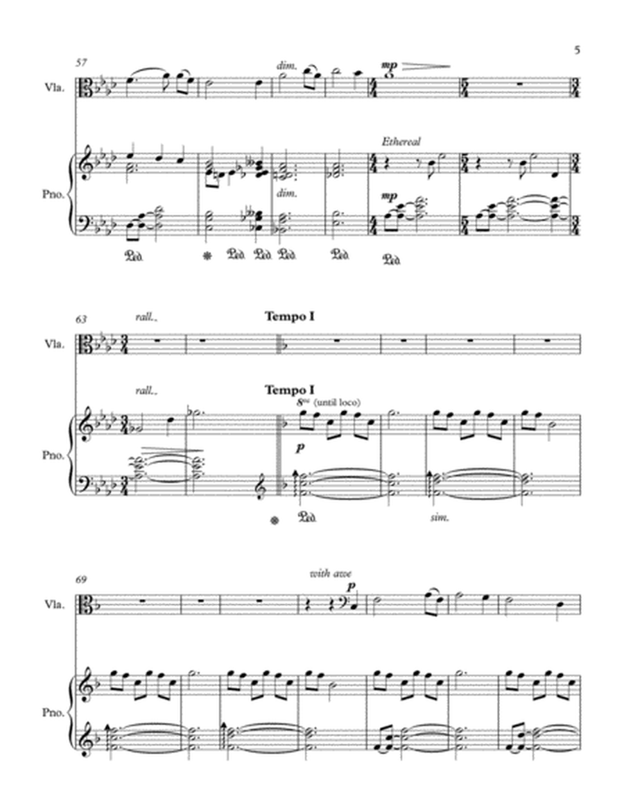 Amazing Grace (viola solo and piano) - Score & parts image number null