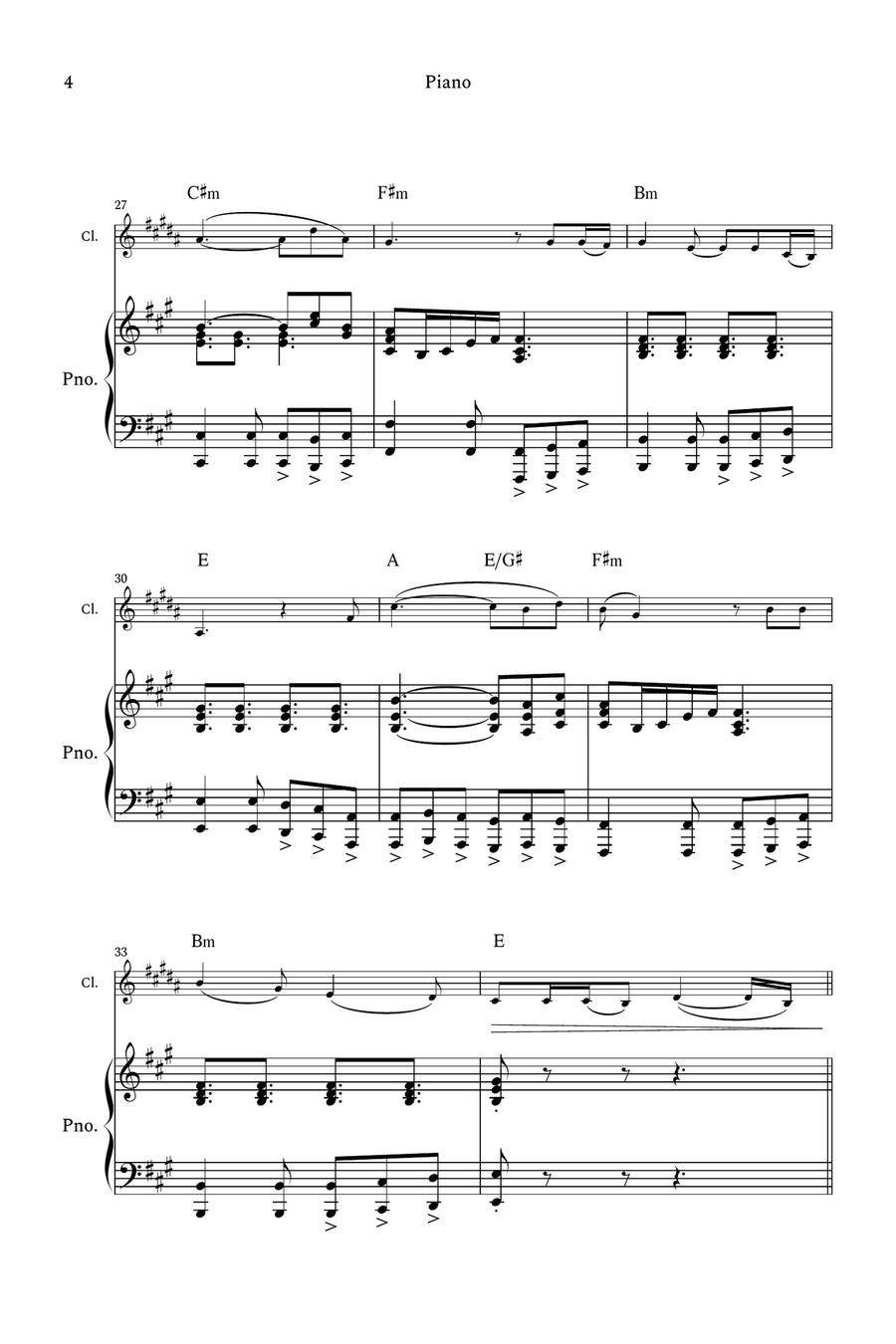 Die With A Smile B-Flat Clarinet scores gallery preview page 4