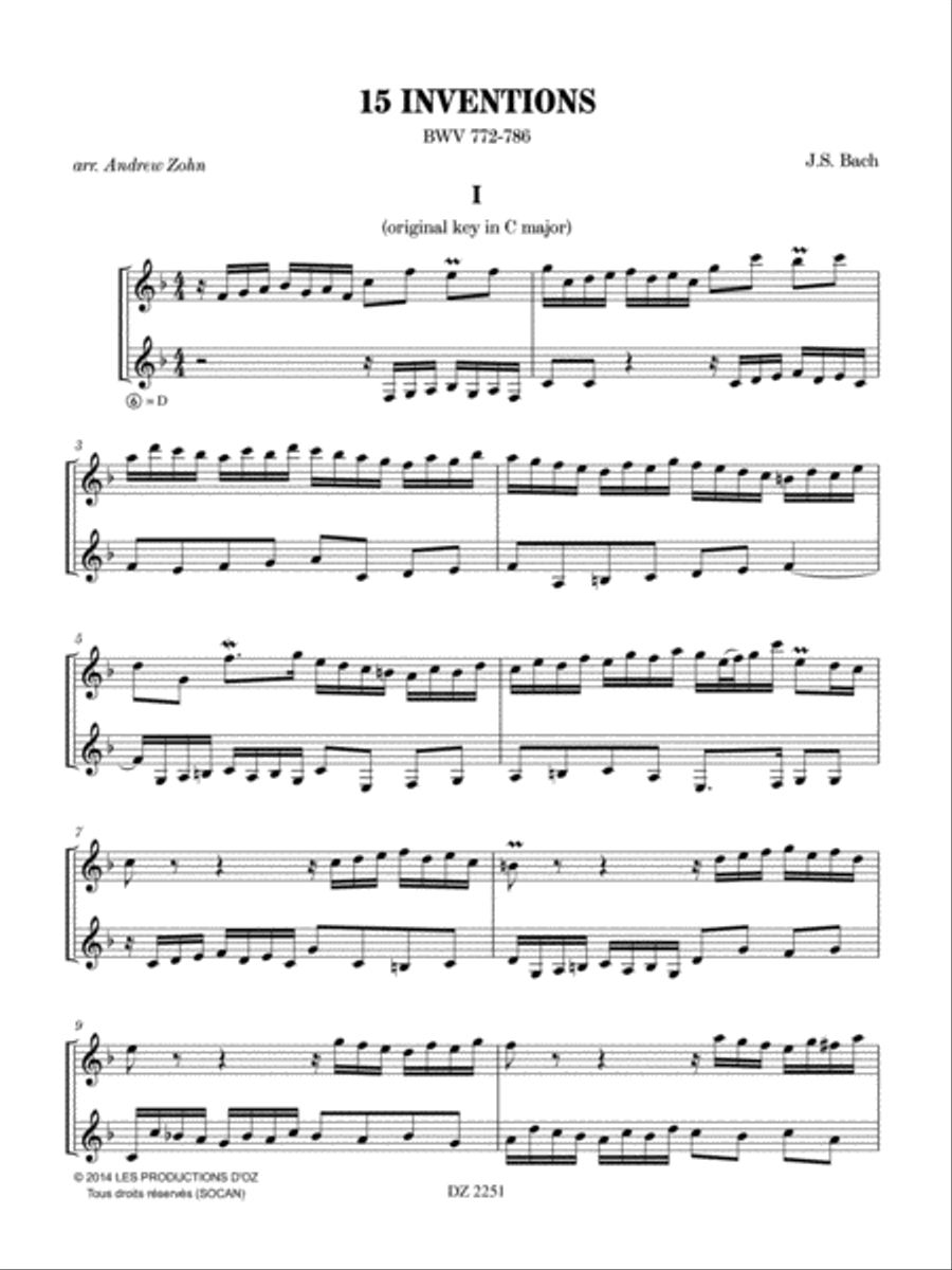 15 inventions Classical Guitar scores gallery preview page 4