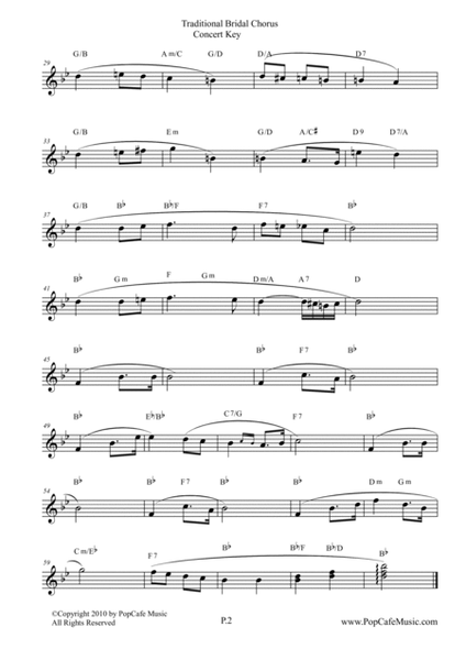 Traditional Bridal Chorus - Alto Sax + Tenor Sax + Concert Key