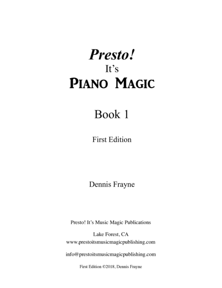 Presto! It's Piano Magic, Book 1