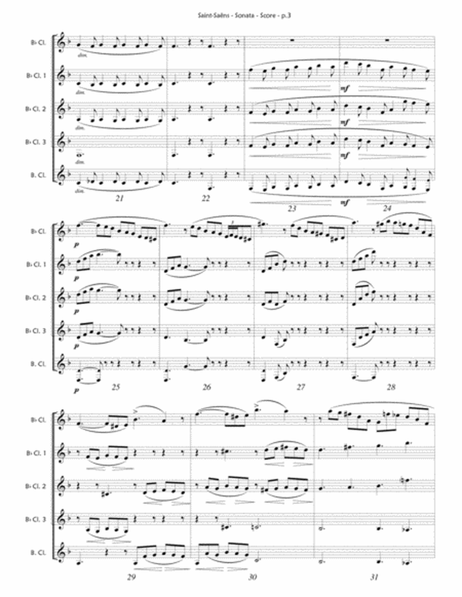Saint-Saens - Clarinet Sonata (Clarinet Quintet) image number null