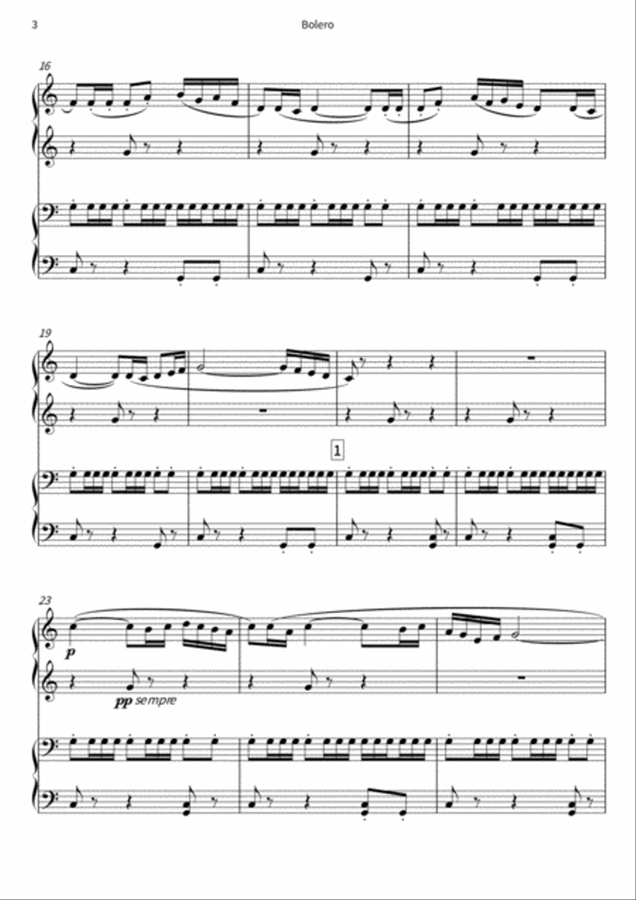 Bolero Piano scores gallery preview page 5