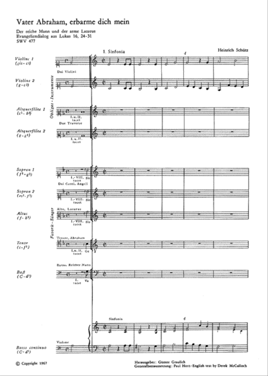 Father Abraham (Vater Abraham, erbarme dich mein) SSATB scores gallery preview page 1