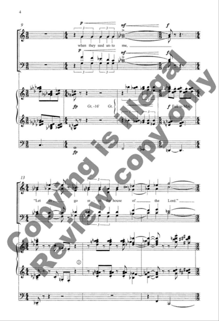 Psalm 122 (I Was Glad When They Said Unto Me) 4-Part scores gallery preview page 13