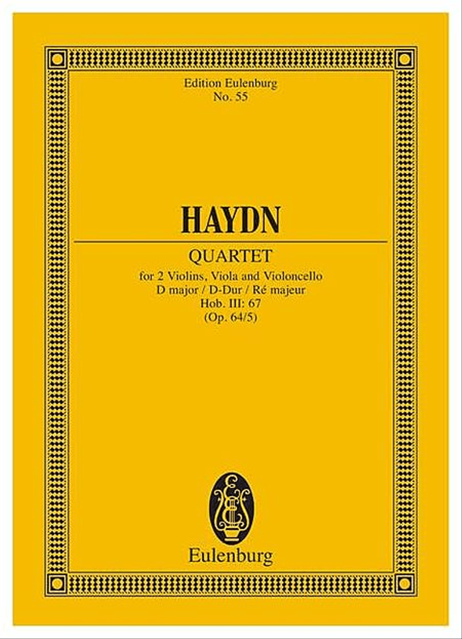 String Quartet in D Major, Op. 64/5, Hob.III:67 String Quartet scores gallery preview page 1