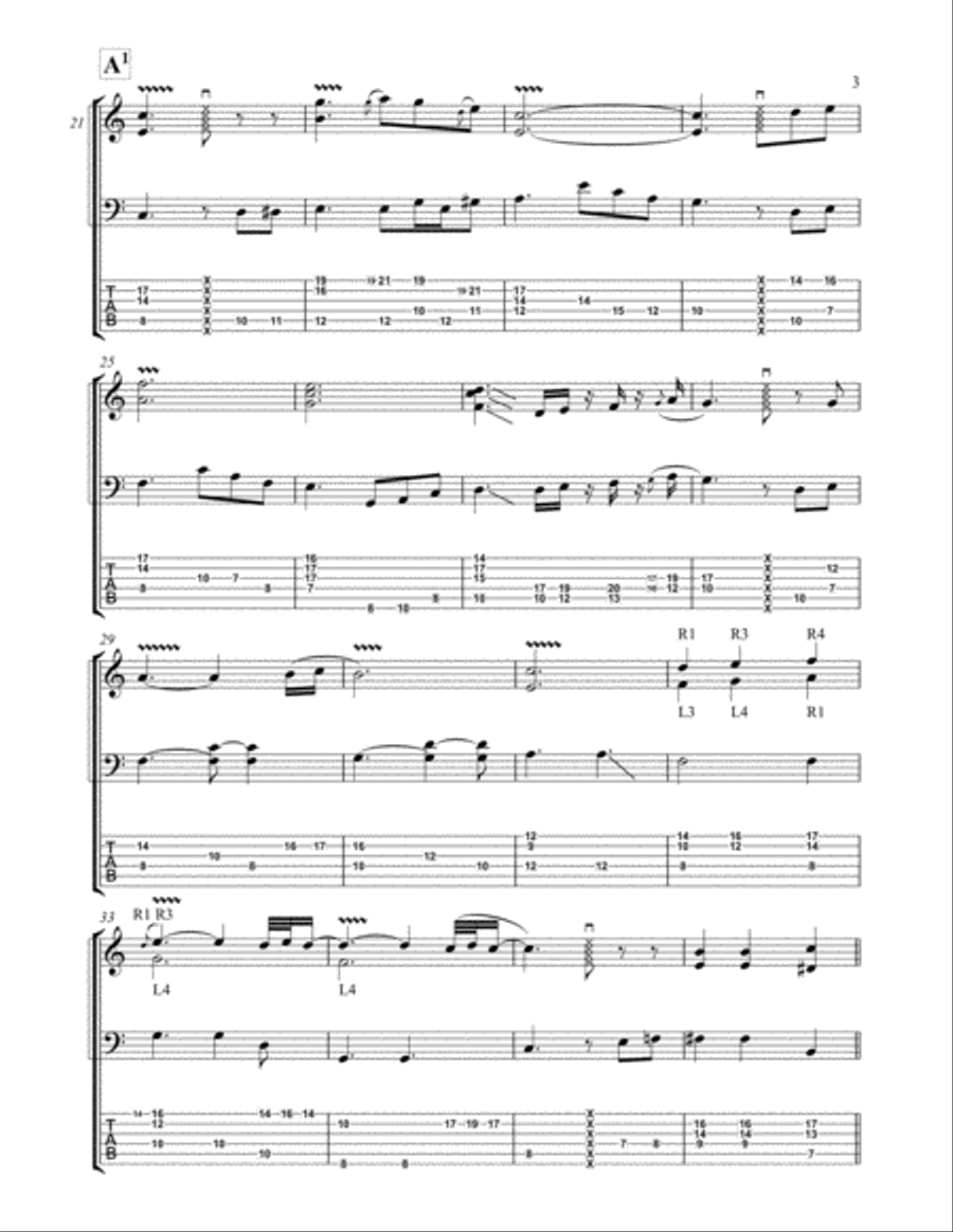 Can't Help Falling In Love Bass Guitar scores gallery preview page 3