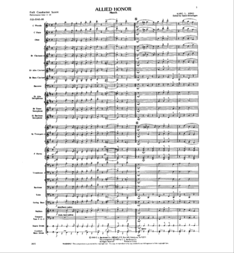 Allied Honor Allied Honor Concert Band scores gallery preview page 2