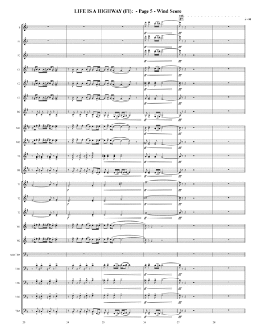 Life Is A Highway Life Is A Highway Marching Band scores gallery preview page 5