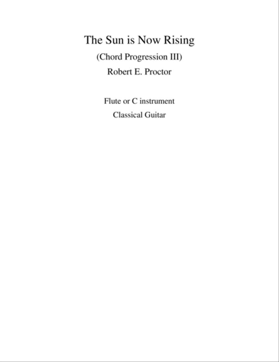 The Sun is Now Rising for Flute and Guitar Flute scores gallery preview page 1