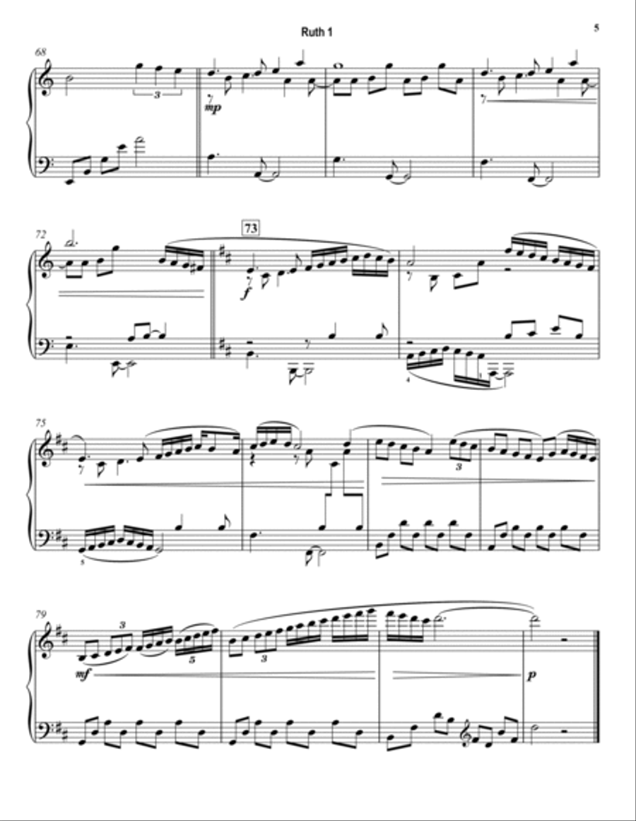 Ruth 1 - Through the Valley of the Shadow of Death - Tone Poem for Piano Solo Piano Solo scores gallery preview page 5