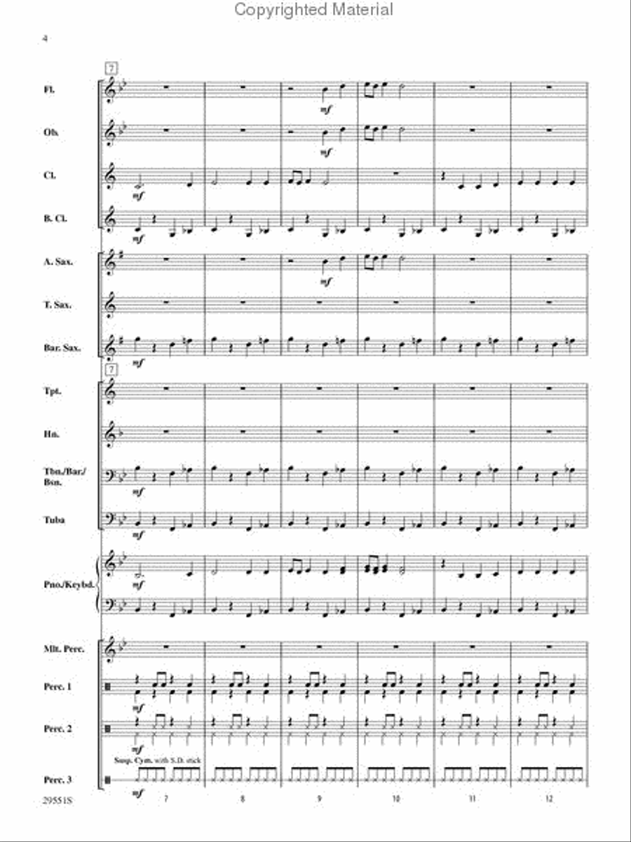 The Rockin' Drummer Boy Concert Band scores gallery preview page 3