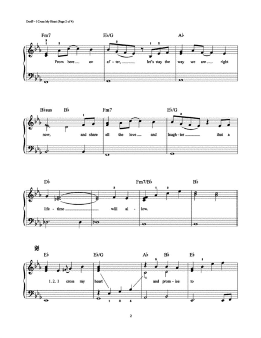 I Cross My Heart I Cross My Heart Easy Piano scores gallery preview page 2