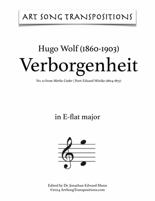 Book cover for WOLF: Verborgenheit (transposed to E-flat major)
