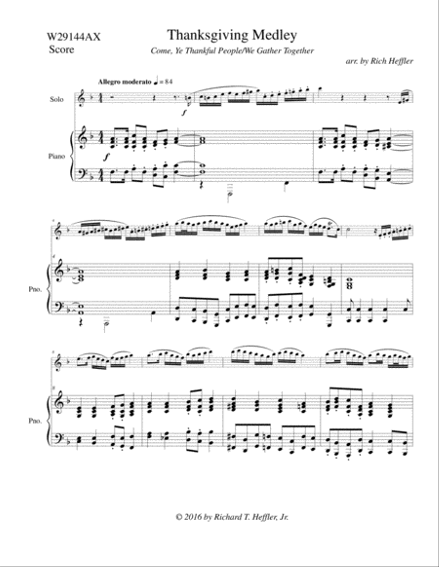 Thanksgiving Medley Alto Saxophone scores gallery preview page 1