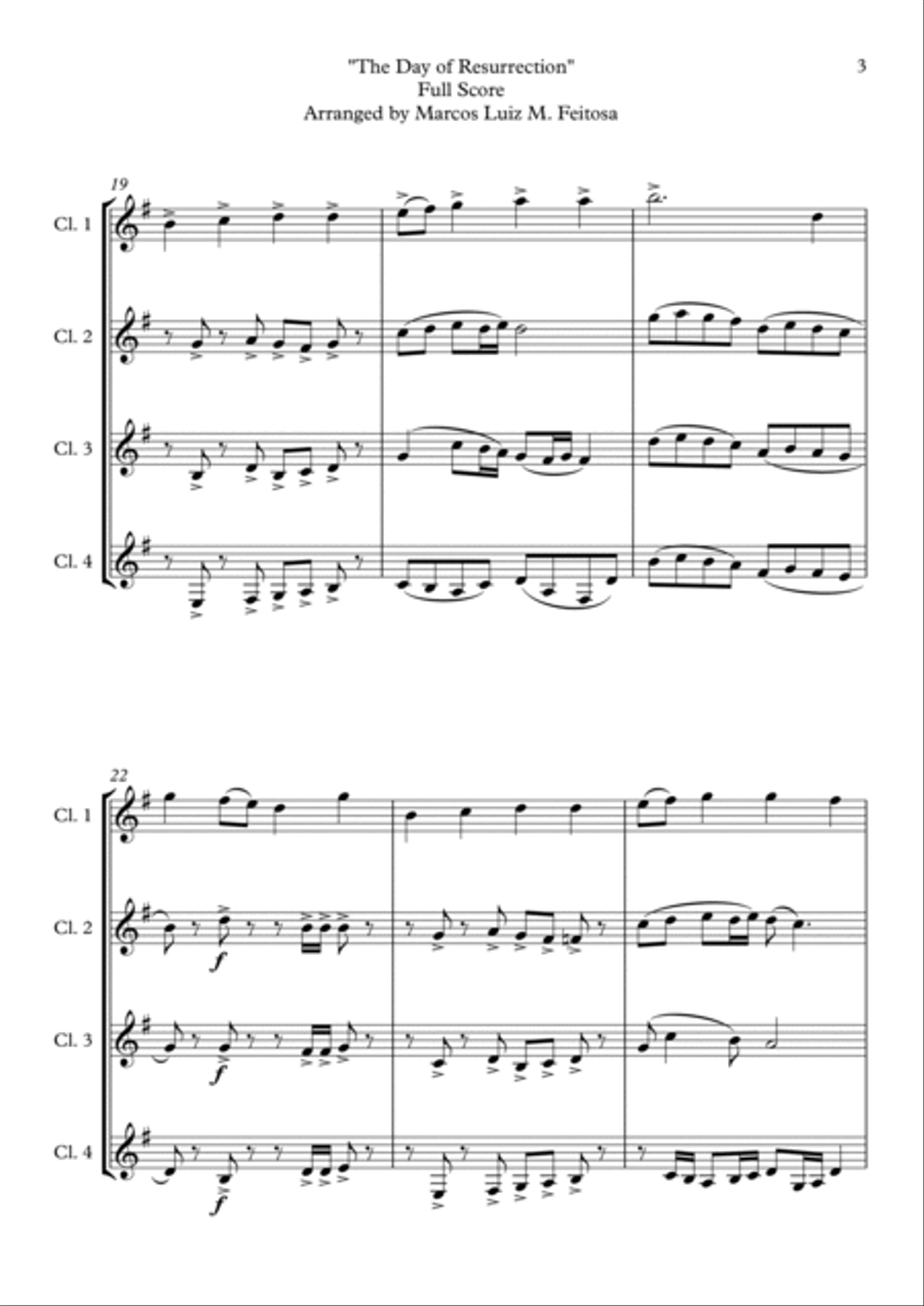 ELLACOMBE (The Day of Resurrection) - Clarinet Quartet Clarinet Quartet scores gallery preview page 5