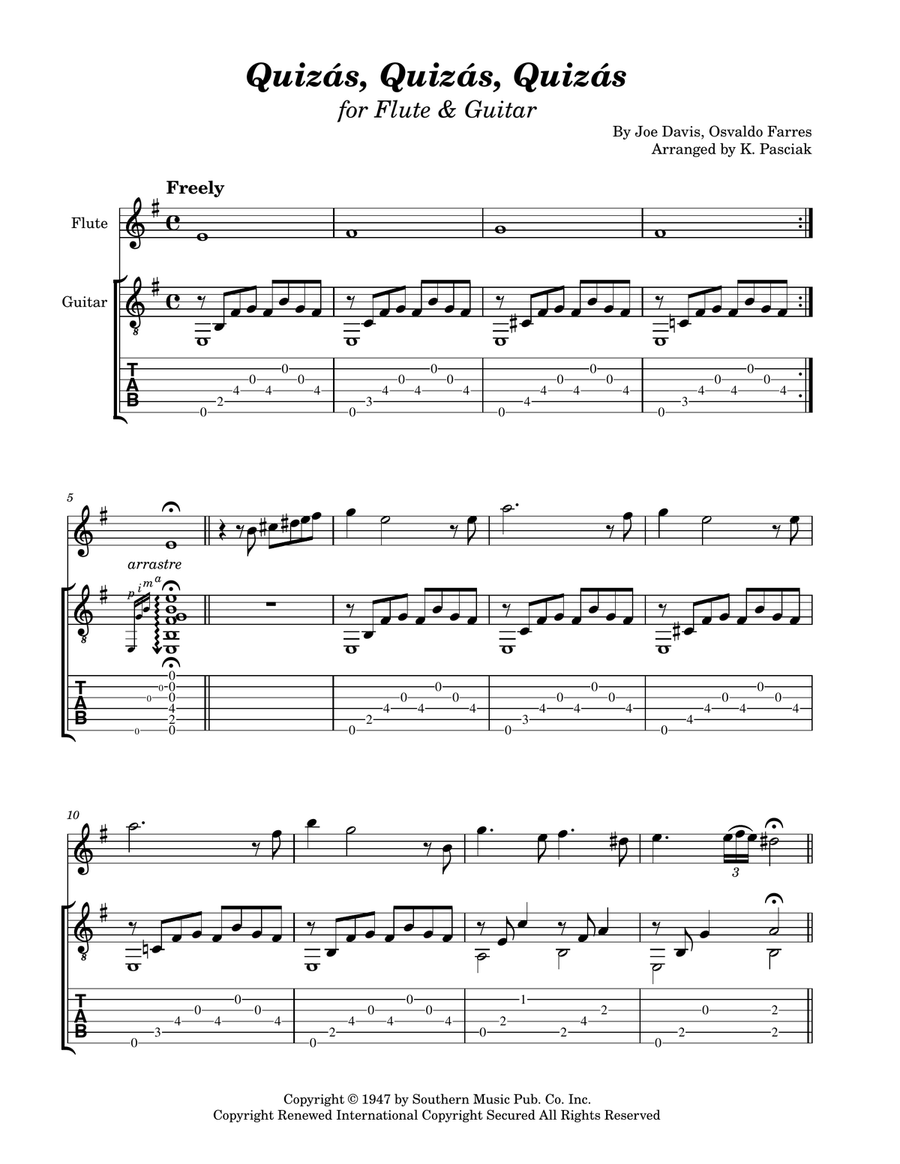 Quizas, Quizas, Quizas (perhaps, Perhaps, Perhaps) Flute scores gallery preview page 3
