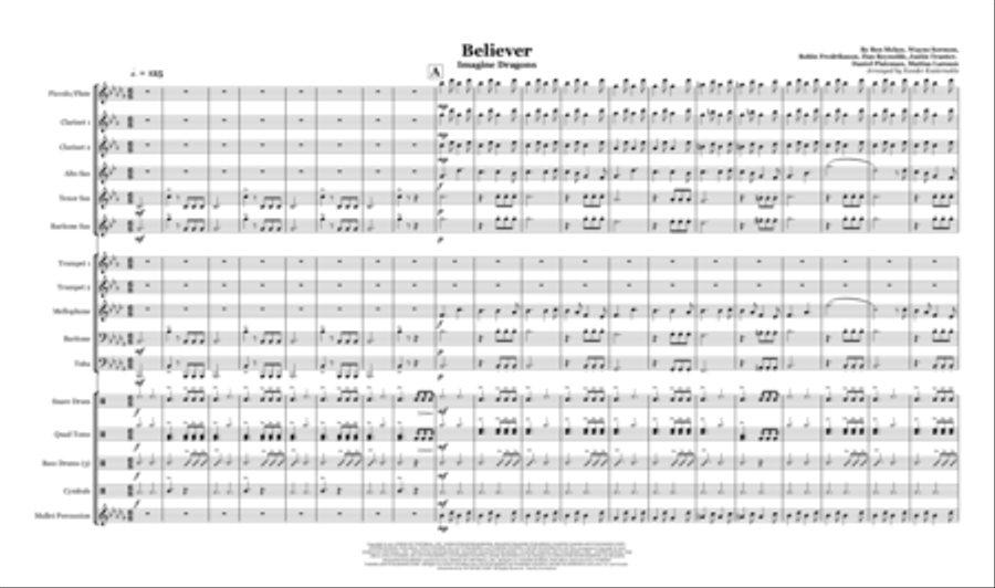 Believer Marching Band scores gallery preview page 2