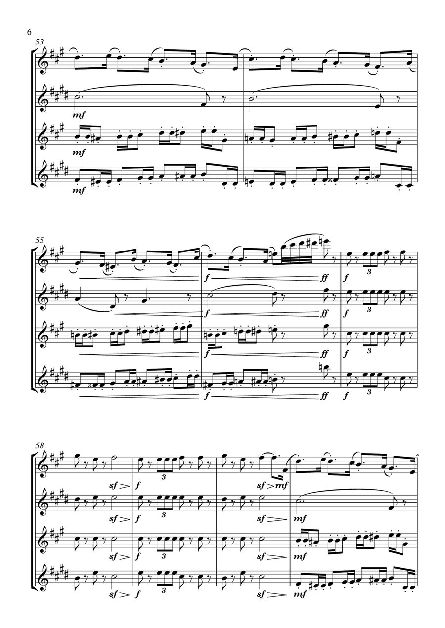 La suite de El cascanueces - 2. Marcha Woodwind Quartet scores gallery preview page 6
