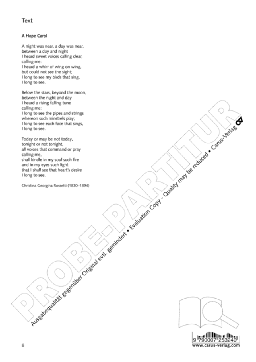 A Hope Carol 4-Part scores gallery preview page 9