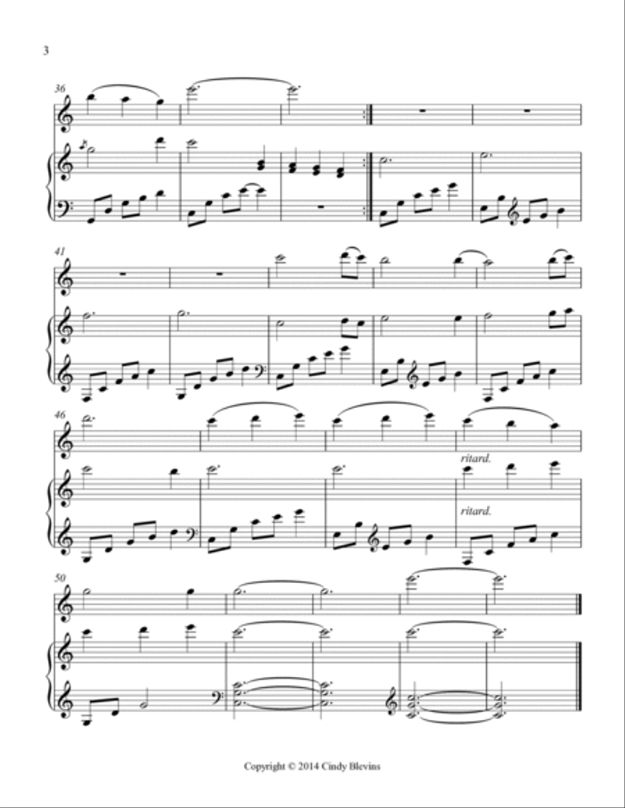 The Blue Heron, for Harp and Flute Flute scores gallery preview page 4