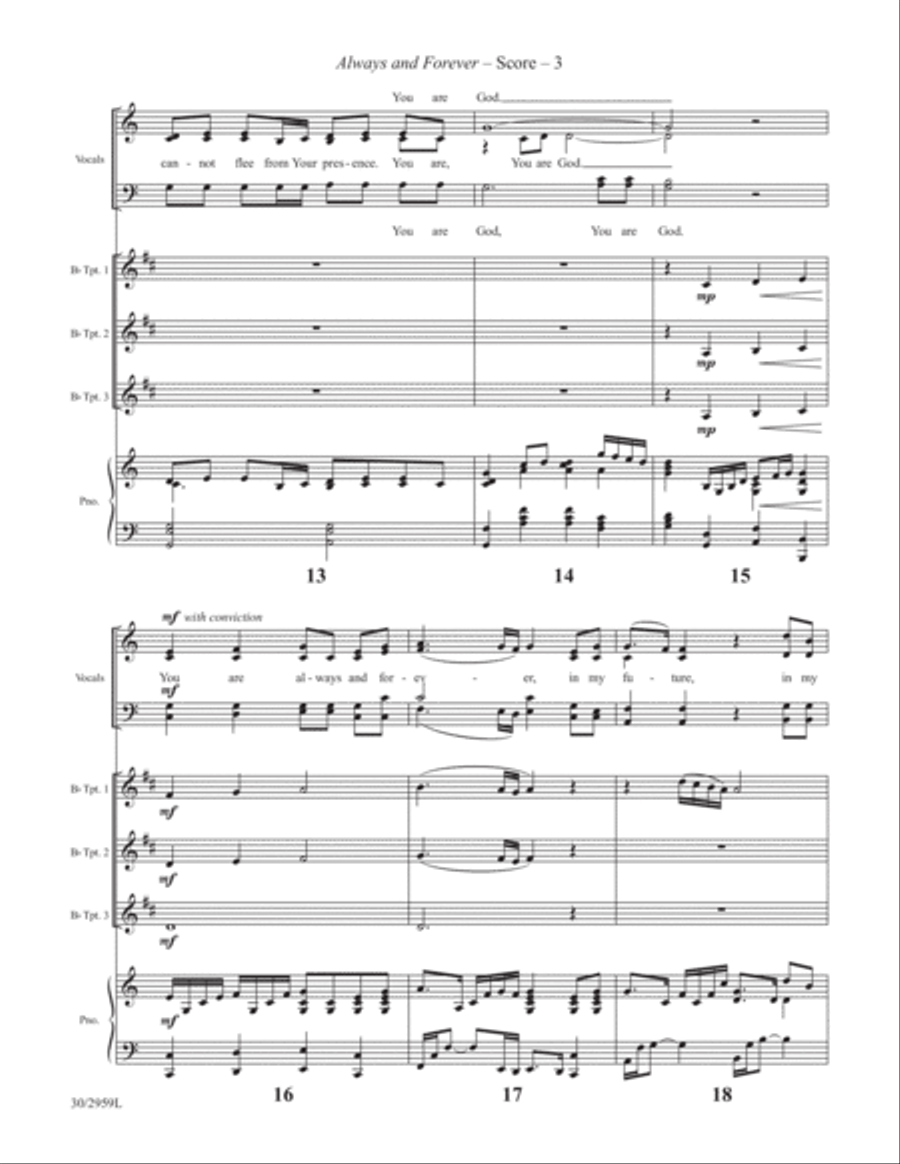 Always and Forever - Brass Score and Parts Trumpet Trio scores gallery preview page 5