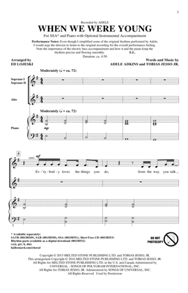 When We Were Young (arr. Ed Lojeski)