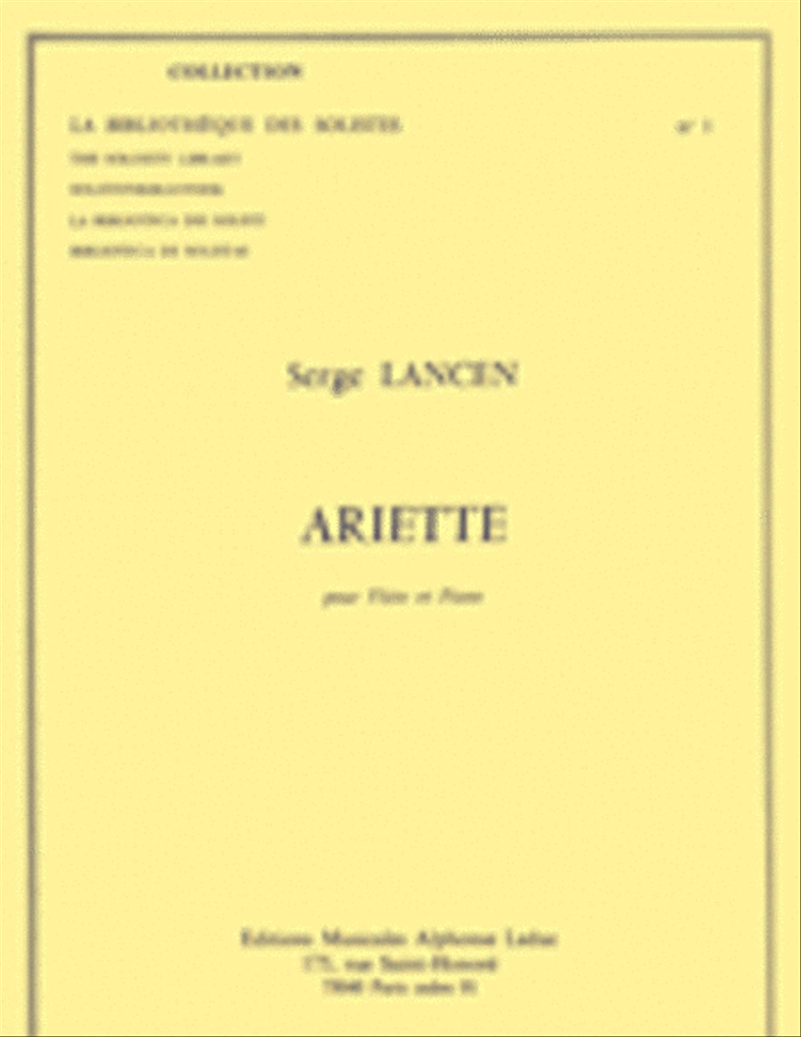 Lancen Ariette Lm001 Flute & Piano Book Flute Solo scores gallery preview page 1
