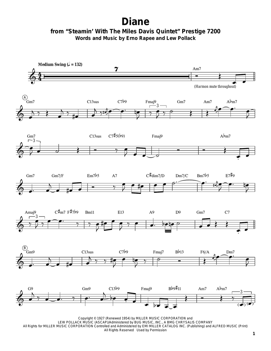 Diane Trumpet scores gallery preview page 1