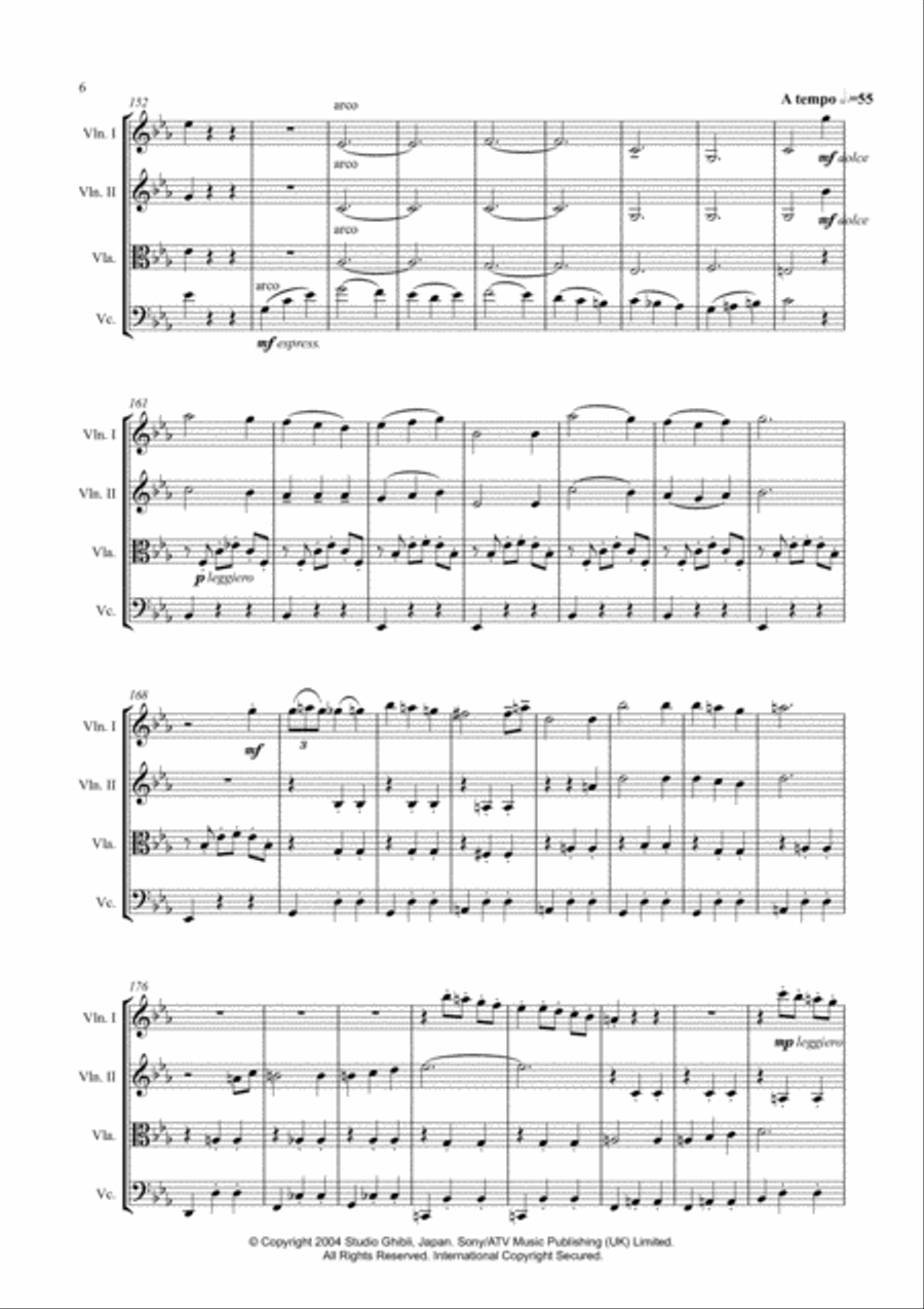 Merry-go-round Of Life String Quartet scores gallery preview page 6