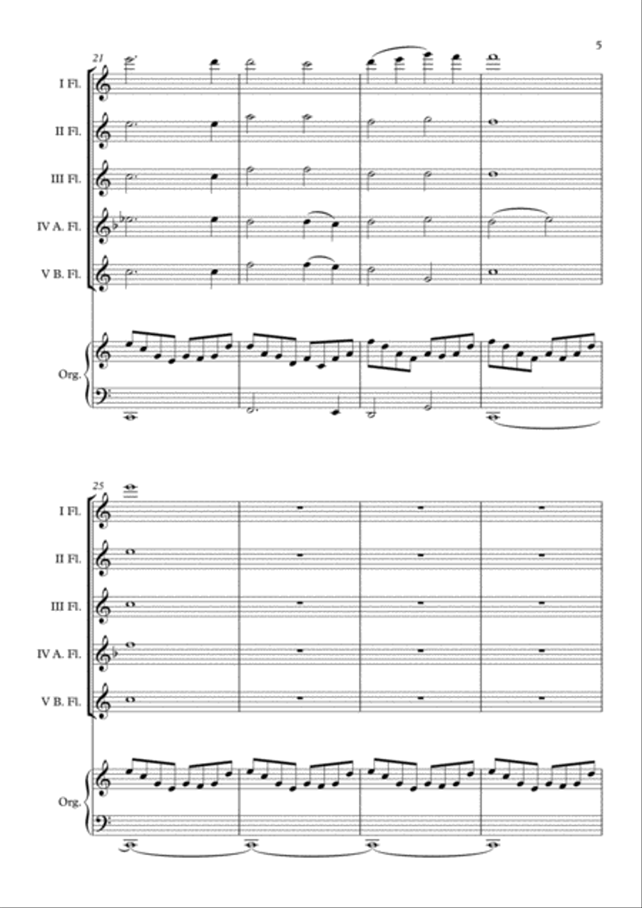 Mr. Bean Animated Series Theme Flute Choir scores gallery preview page 6