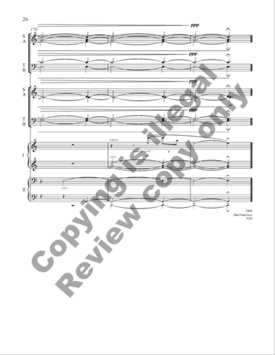 American Triptych: III. Mariner's Carol (Choral Score) 4-Part scores gallery preview page 26