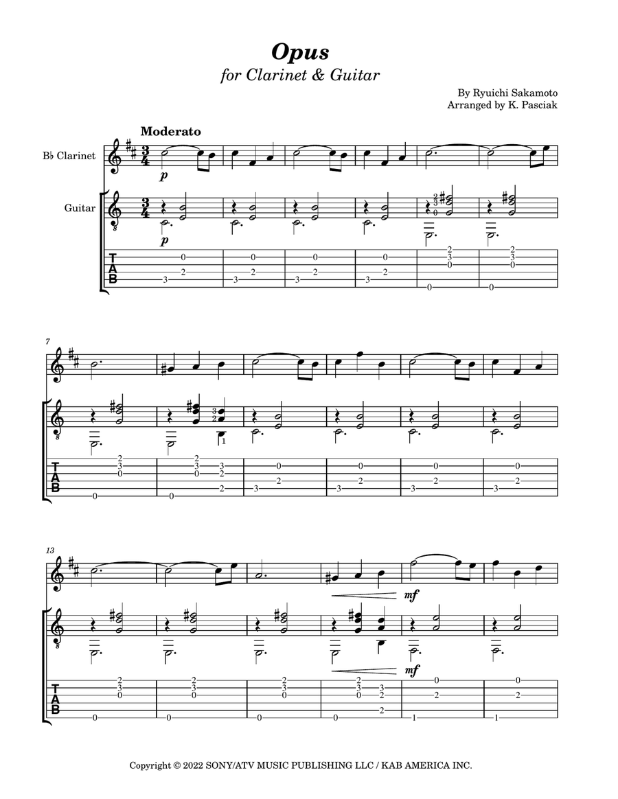 Opus B-Flat Clarinet scores gallery preview page 3