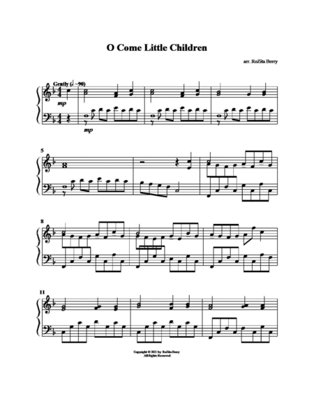 O Come Little Children--Piano Solo image number null