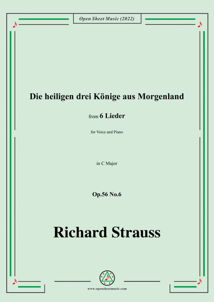 Richard Strauss-Die heiligen drei Könige aus Morgenland,in C Major,Op.56 No.6,for Voice and Piano