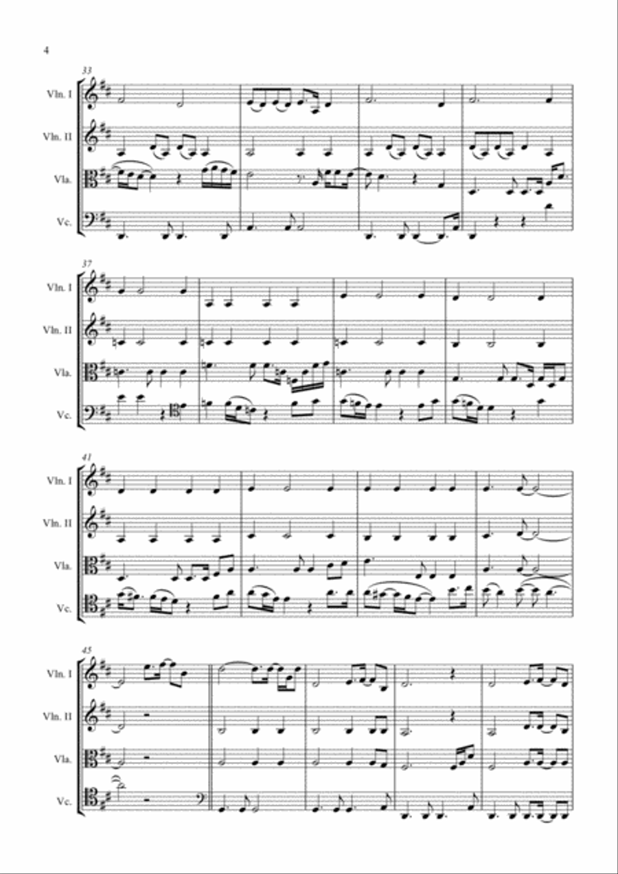 (Everything I Do) I Do It For You String Quartet scores gallery preview page 4