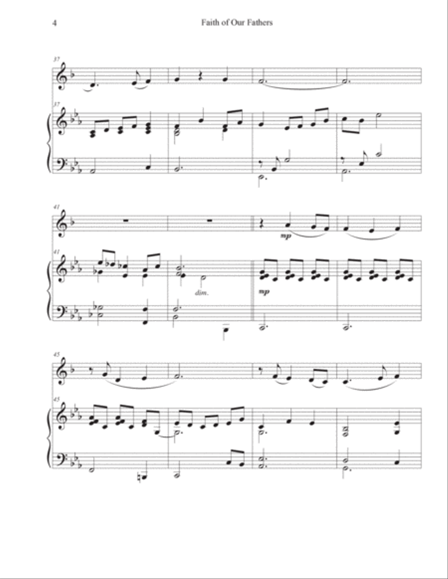 Faith of Our Fathers (Trumpet-Piano) Trumpet Solo scores gallery preview page 4