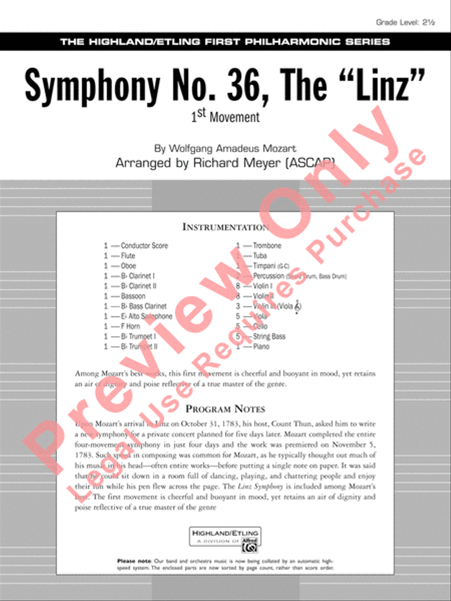 Symphony No. 36, The Linz Full Orchestra scores gallery preview page 2