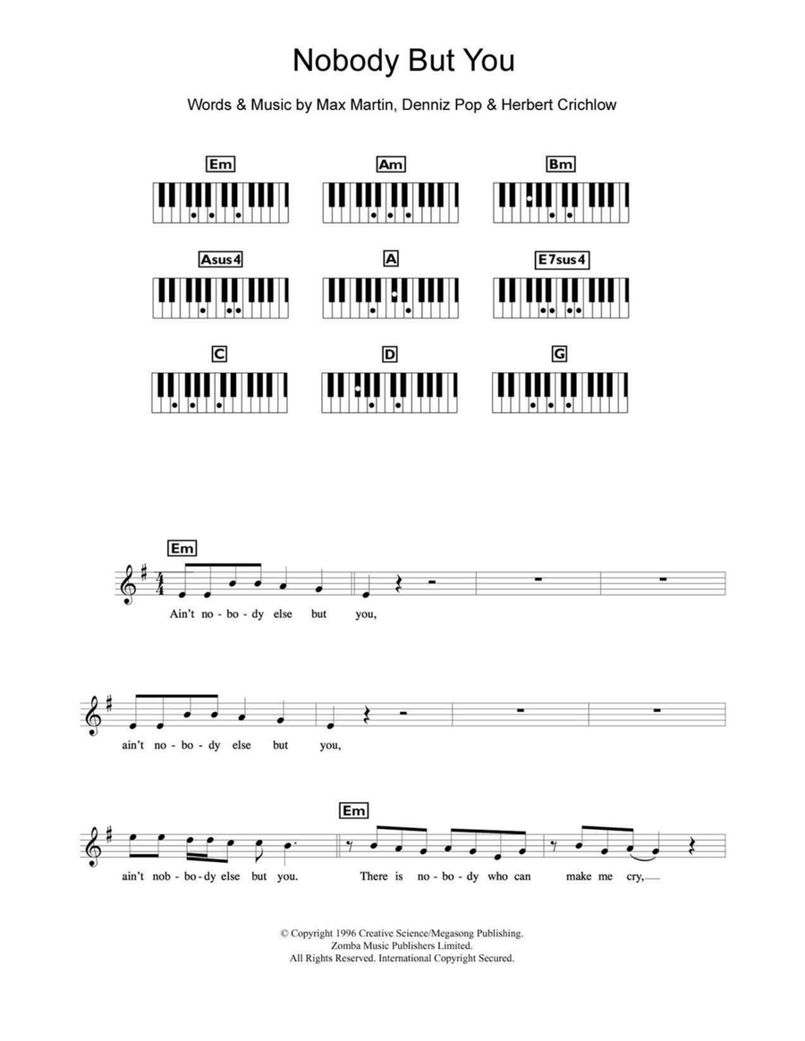 Nobody But You Nobody But You Piano scores gallery preview page 1