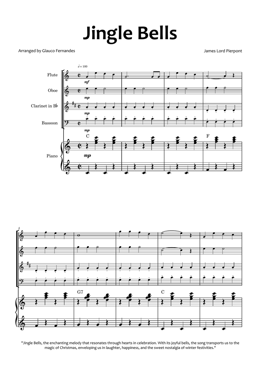 Jingle Bells Woodwind Quartet scores gallery preview page 1