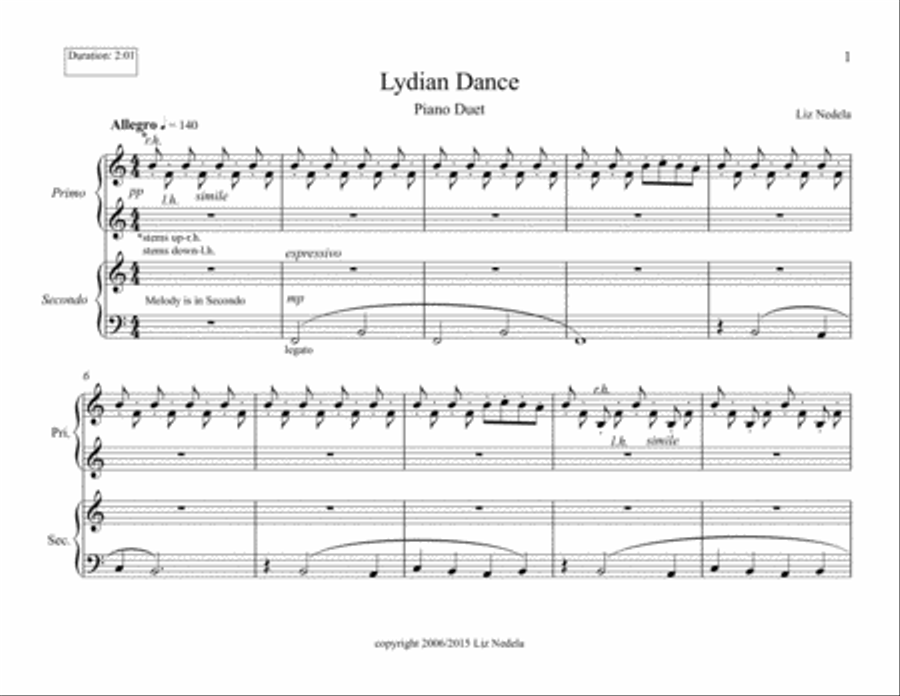 Duets on the Mode 4. Lydian Dance Set of Parts scores gallery preview page 3