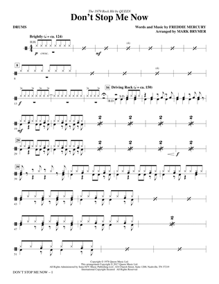 Don't Stop Me Now (arr. Mark Brymer) - Drums