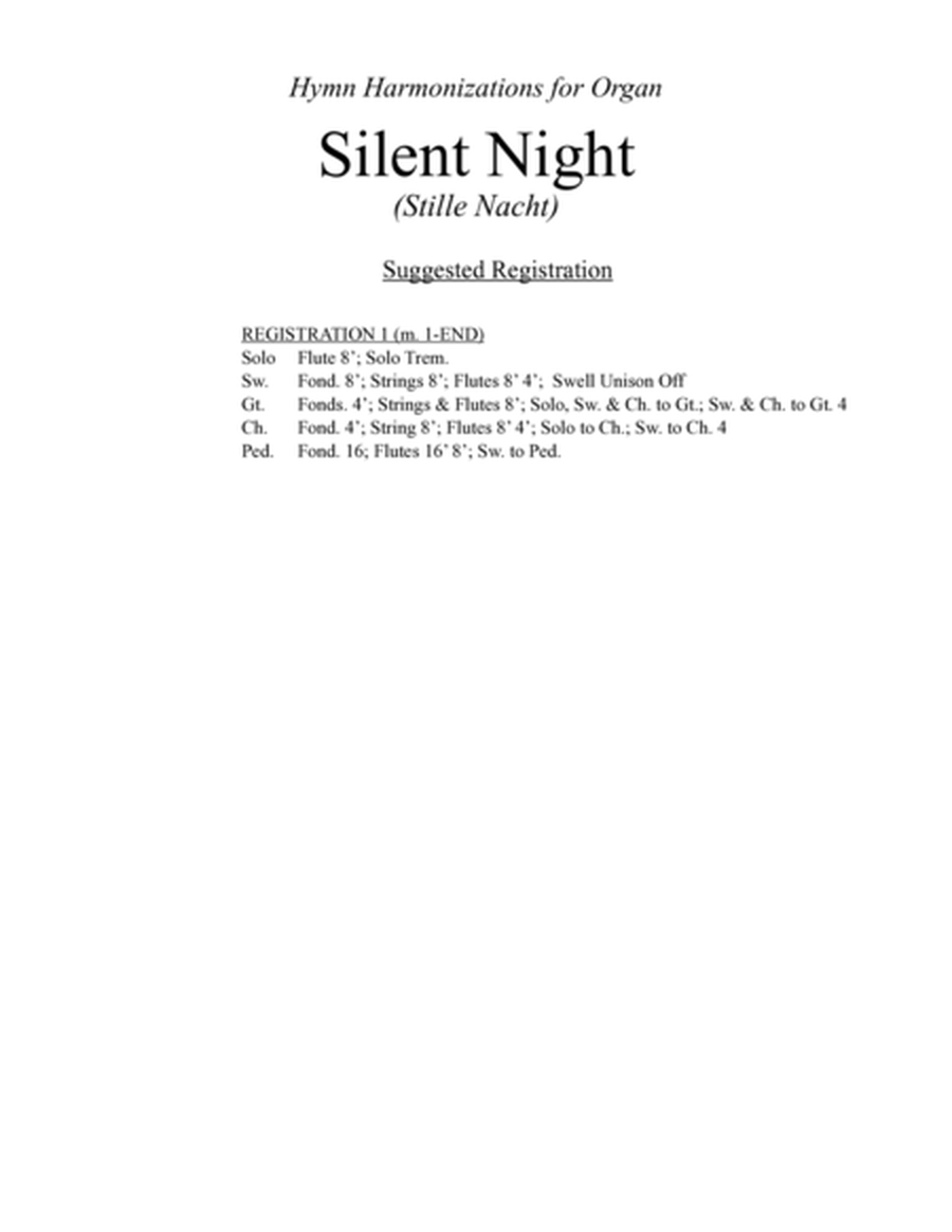 Silent Night - Christmas Hymn Harmonization for Organ image number null