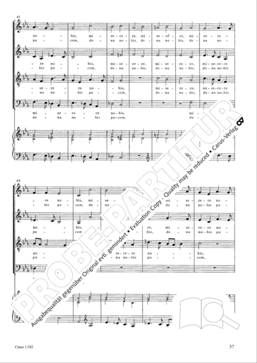 Messa a quattro voci da cappella 4-Part scores gallery preview page 38