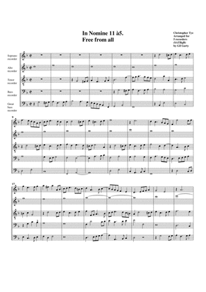 In Nomine no.11 a5 (arrangement for 5 recorders)