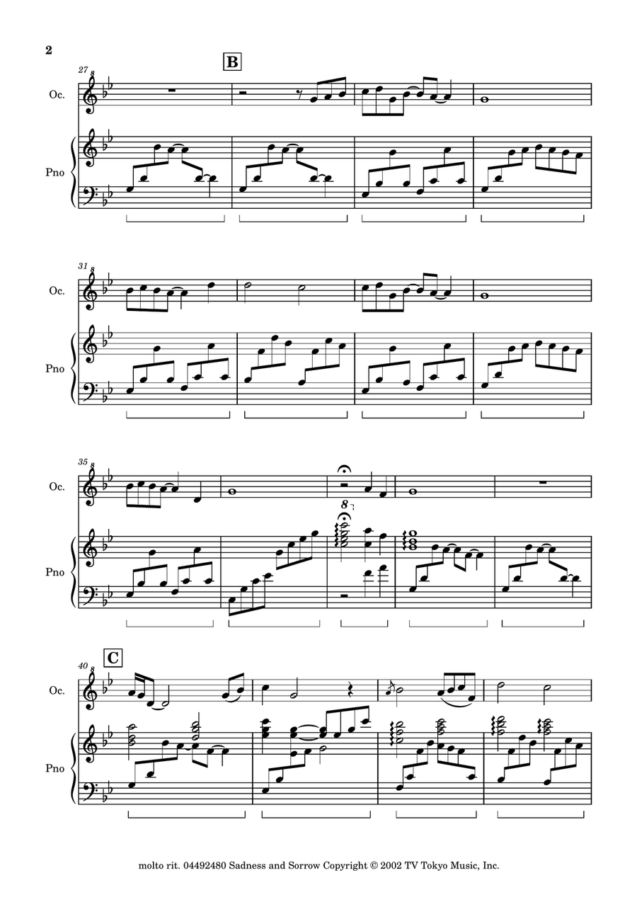 Sadness And Sorrow Ocarina scores gallery preview page 3