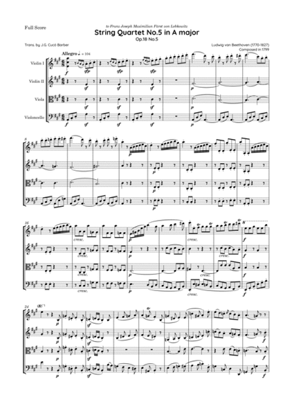 Beethoven - String Quartet No.5 in A major, Op.18 No.5