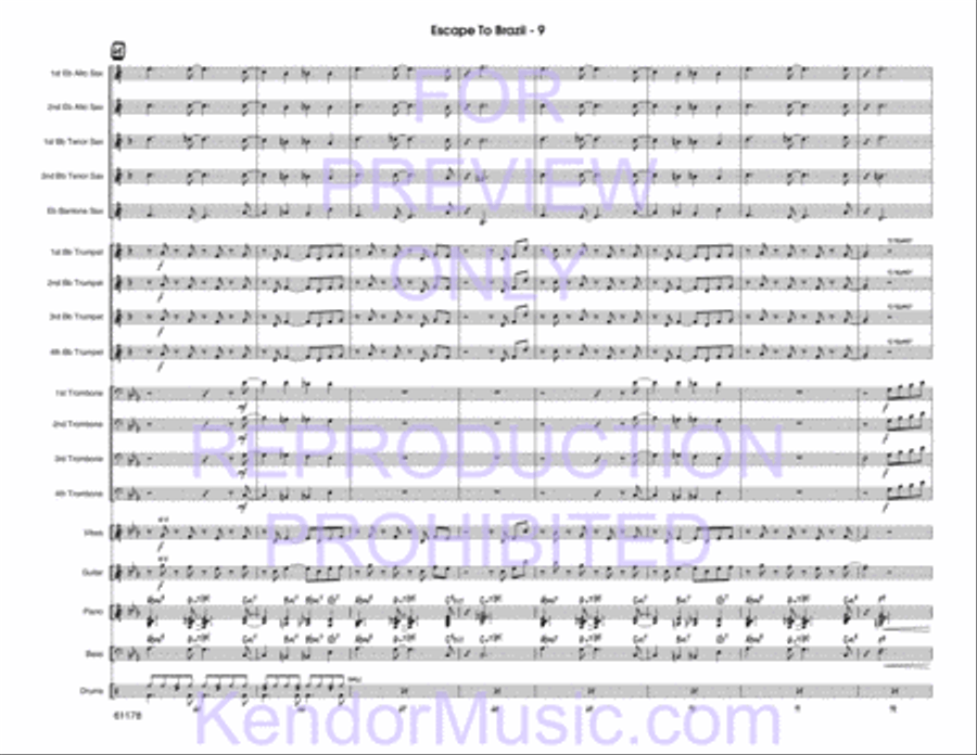 Escape To Brazil Escape To Brazil Jazz Ensemble scores gallery preview page 10