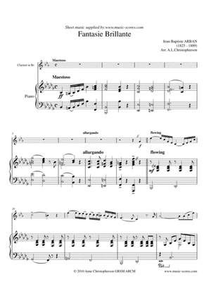 Book cover for Fantaisie Brillante - Clarinet and Piano